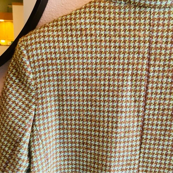 Mango Blazer Houndstooth Oversized Green - Picture 9 of 9